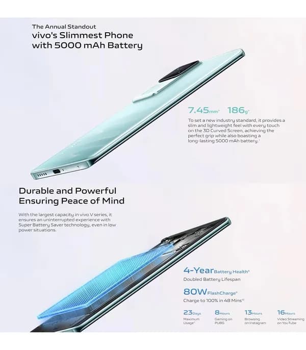 Vivo V30 Pro 5G Smartphone (Andaman Blue, 256GB Storage, 8GB RAM)- image #4