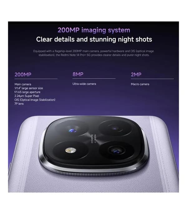 Xiaomi Redmi Note 14 Pro Plus 5G (Lavender Purple, 512GB Storage, 12GB RAM)- image #4